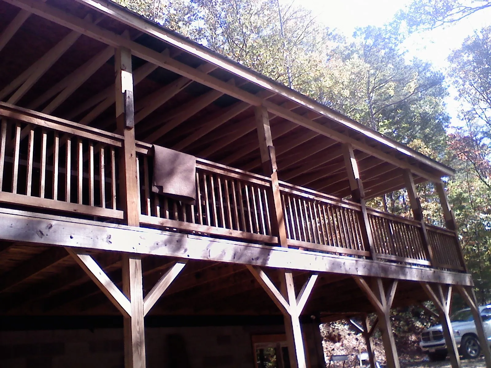 Timber framing under a new elevated porch and deck — Roof Leak Repair in Freehold by Roofing Brothers